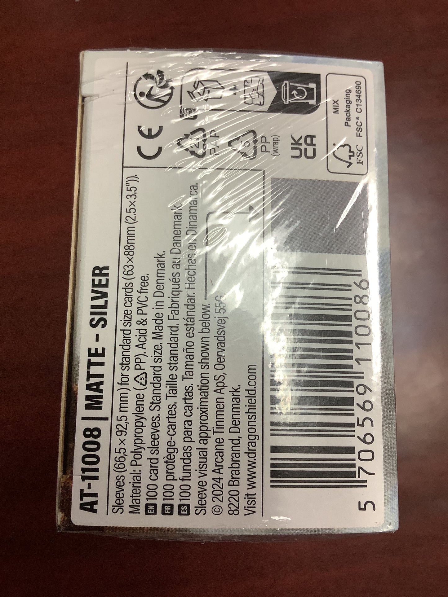 Dragon Shield - Silver 100 matte sleeves