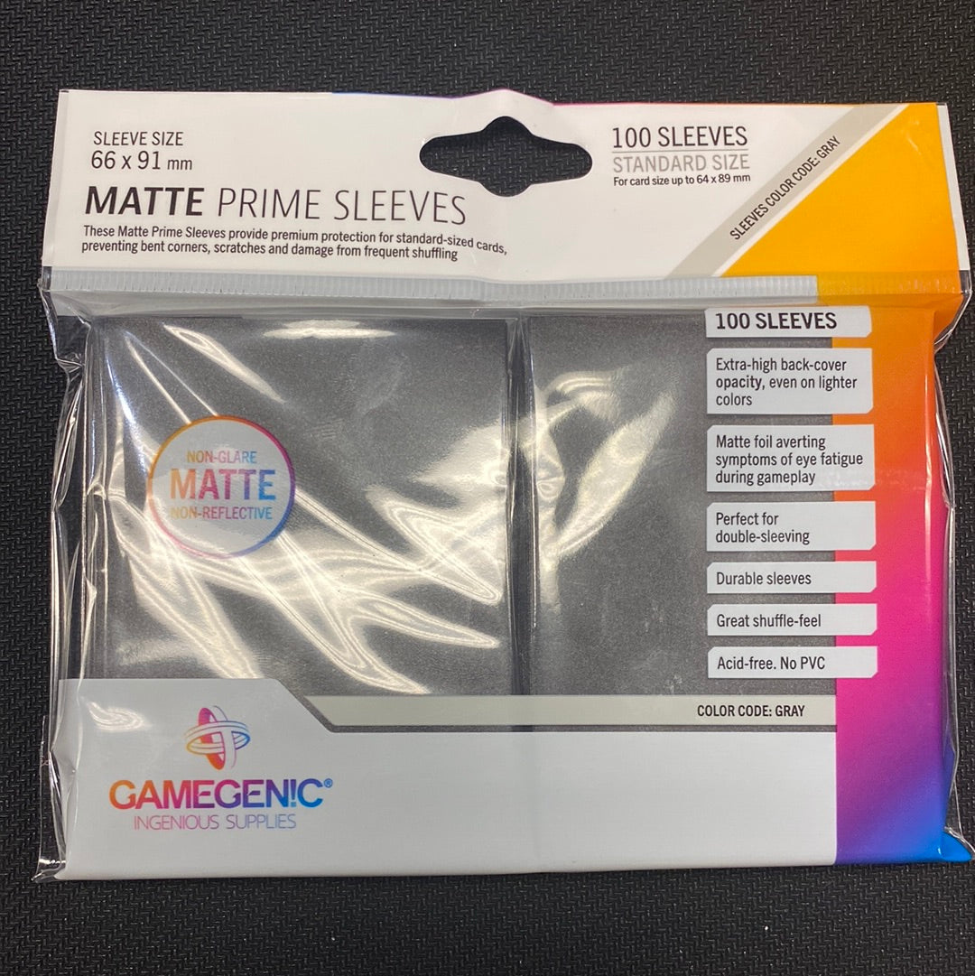 Black GameGenic Matte Prime Sleeves - 100 Sleeves Standard Size 66 X 91 mm