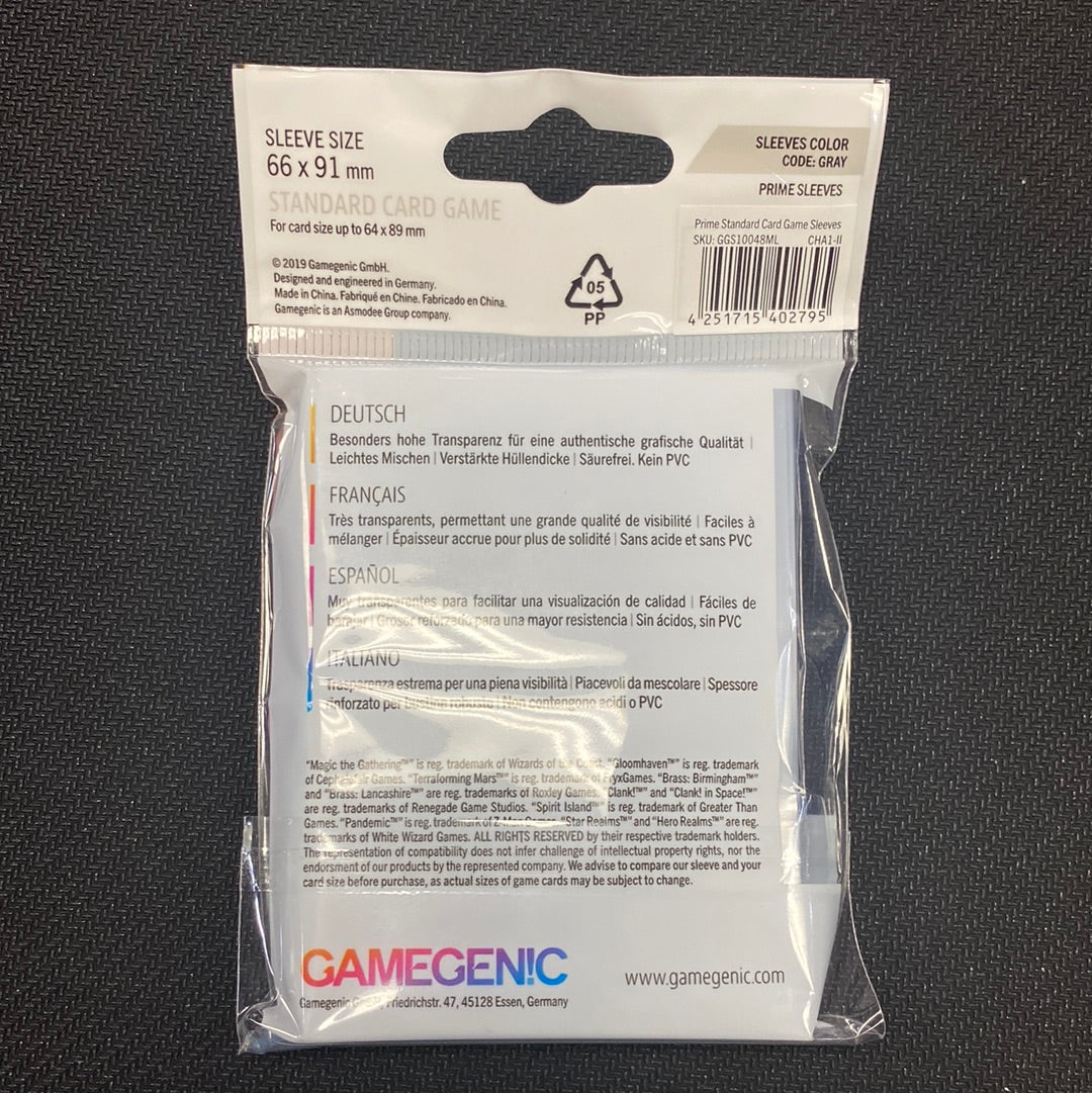 Clear - GameGenic Matte Prime Sleeves - 50 Sleeves Standard Size 66 X 91 mm