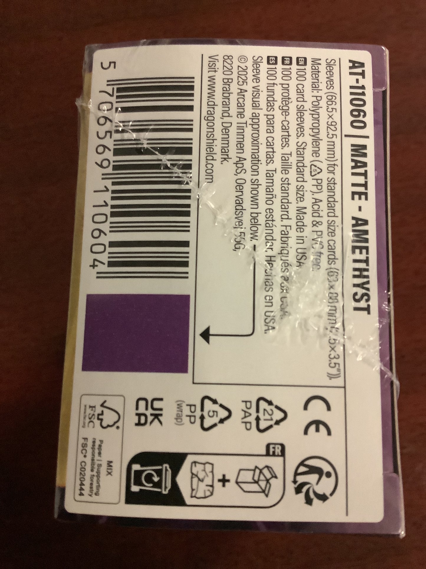 Dragon Shield - Amethyst 100 matte sleeves